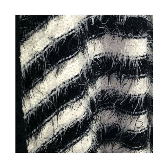 Anthropologie Pleione Striped Eyelash Open-Front Sweater NWT Large - Picture 8 of 16